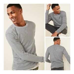 OLD NAVY Men’s Long Sleeve Soft Washed Thermal Crewneck - Light Grey Heather